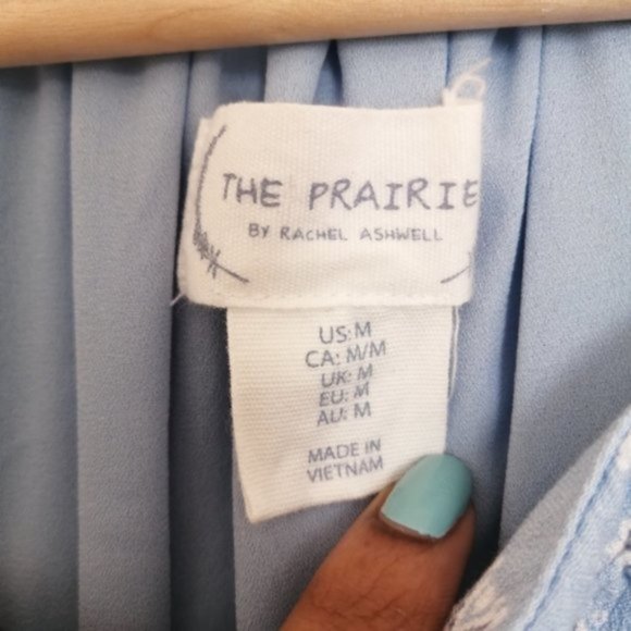 The Prairie Blue and White Strapless Maxi Dress - Picture 6 of 14